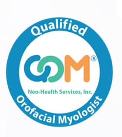 Qualified Orofacial Myologist (QOM) certification badge