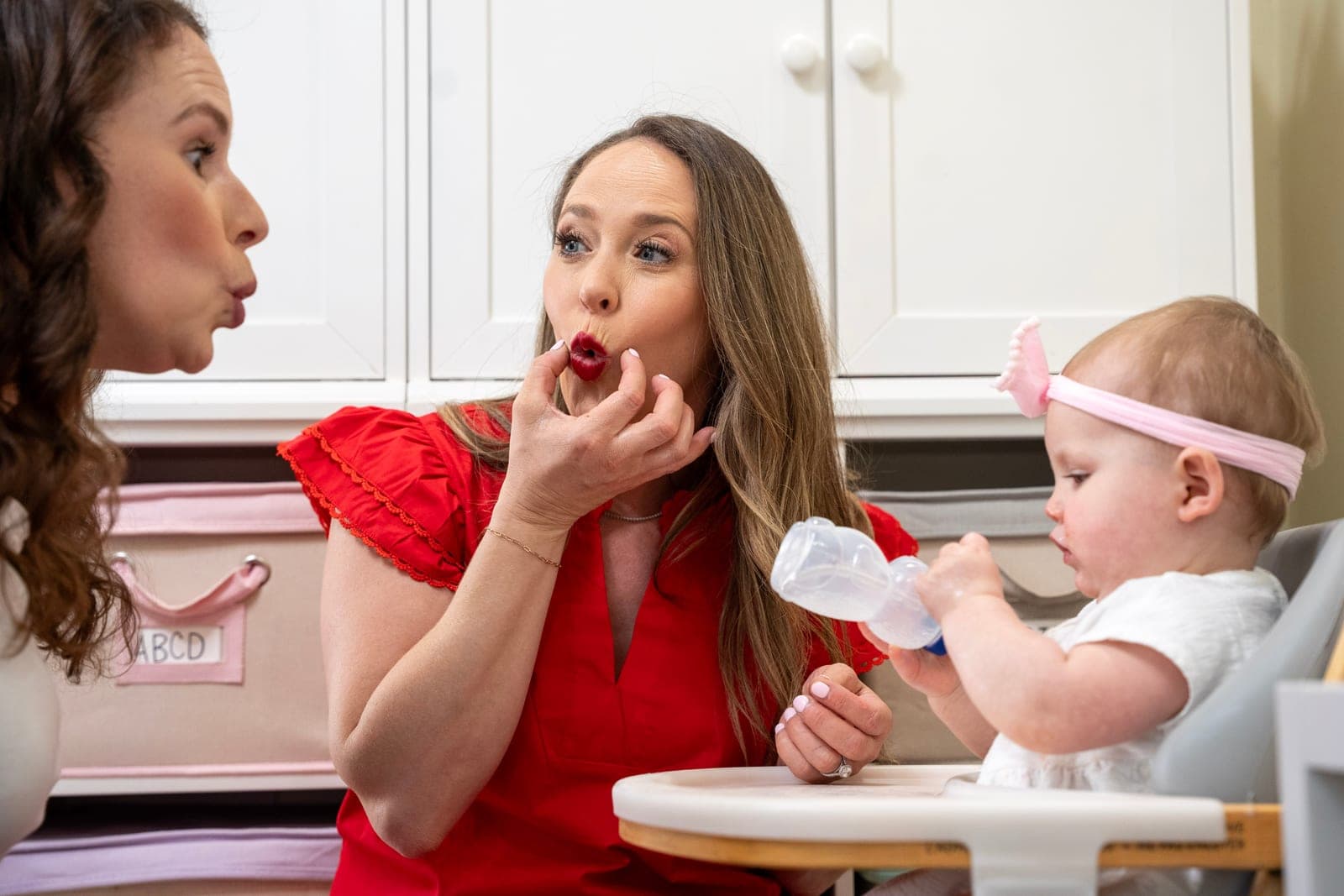 Laura encouraging a feeding-therapy success