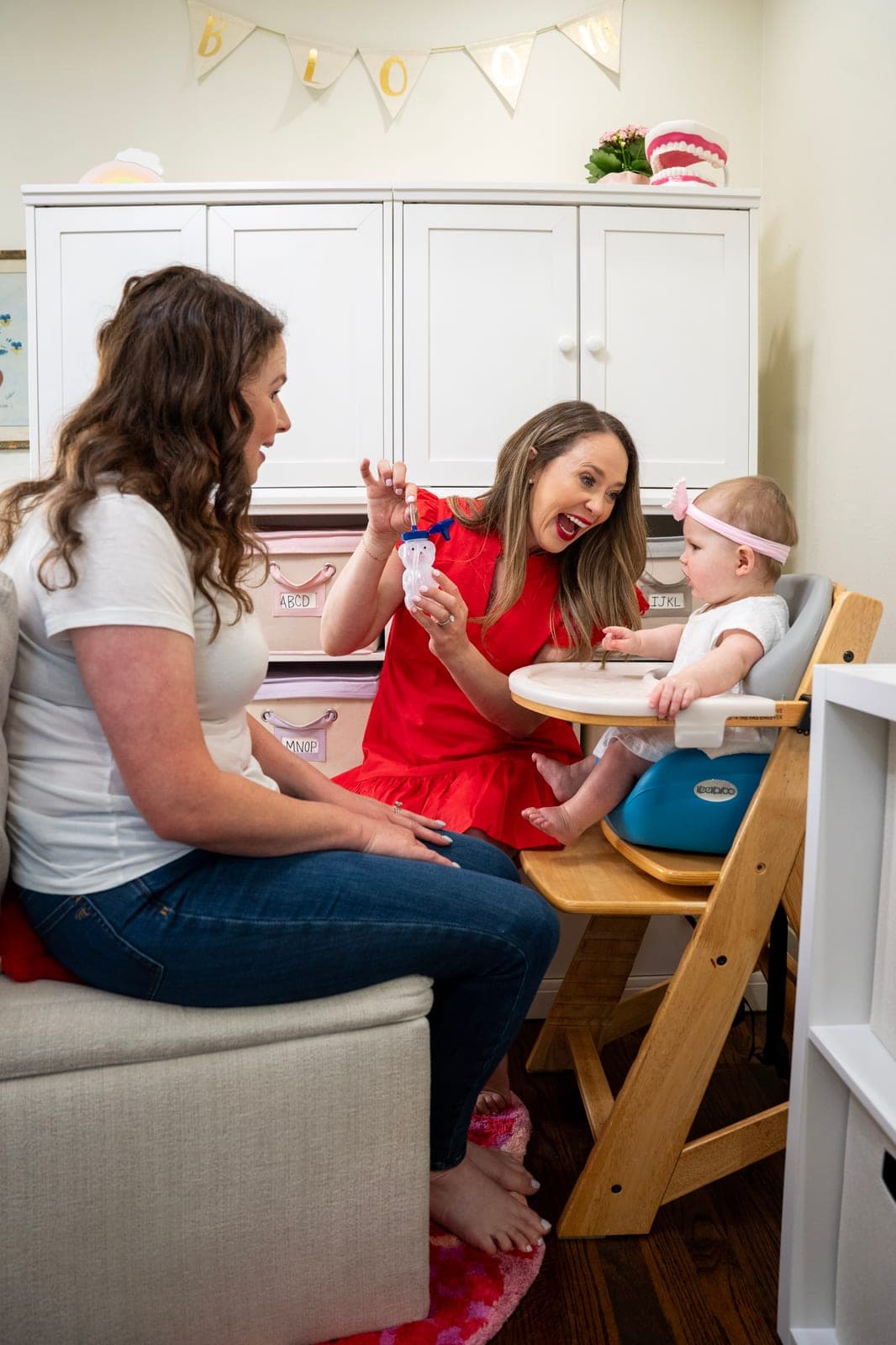 Close-up of a feeding-therapy moment with a young client